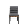 Kive Dining Chair Set of 2 | Black Legs | Gray Channel Tuft Boucle