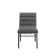 Kive Dining Chair Set of 2 | Black Legs | Gray Channel Tuft Boucle