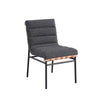 Kive Dining Chair Set of 2 | Black Legs | Gray Channel Tuft Boucle