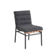 Kive Dining Chair Set of 2 | Black Legs | Gray Channel Tuft Boucle