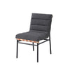 Kive Dining Chair Set of 2 | Black Legs | Gray Channel Tuft Boucle