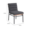 Kive Dining Chair Set of 2 | Black Legs | Gray Channel Tuft Boucle