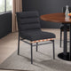 Kive Dining Chair Set of 2 | Black Legs | Gray Channel Tuft Boucle