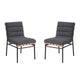 Kive Dining Chair Set of 2 | Black Legs | Gray Channel Tuft Boucle