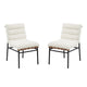 Kive Dining Chair Set of 2 | Black Legs | White Channel Tuft Boucle