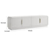 Penny TV Stand Media Cabinet | Adjustable Shelves | 4 Doors White Wood BM335503