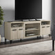Evans TV Stand Media Cabinet | 4 Doors and Adjustable Shelf Oak Brown
