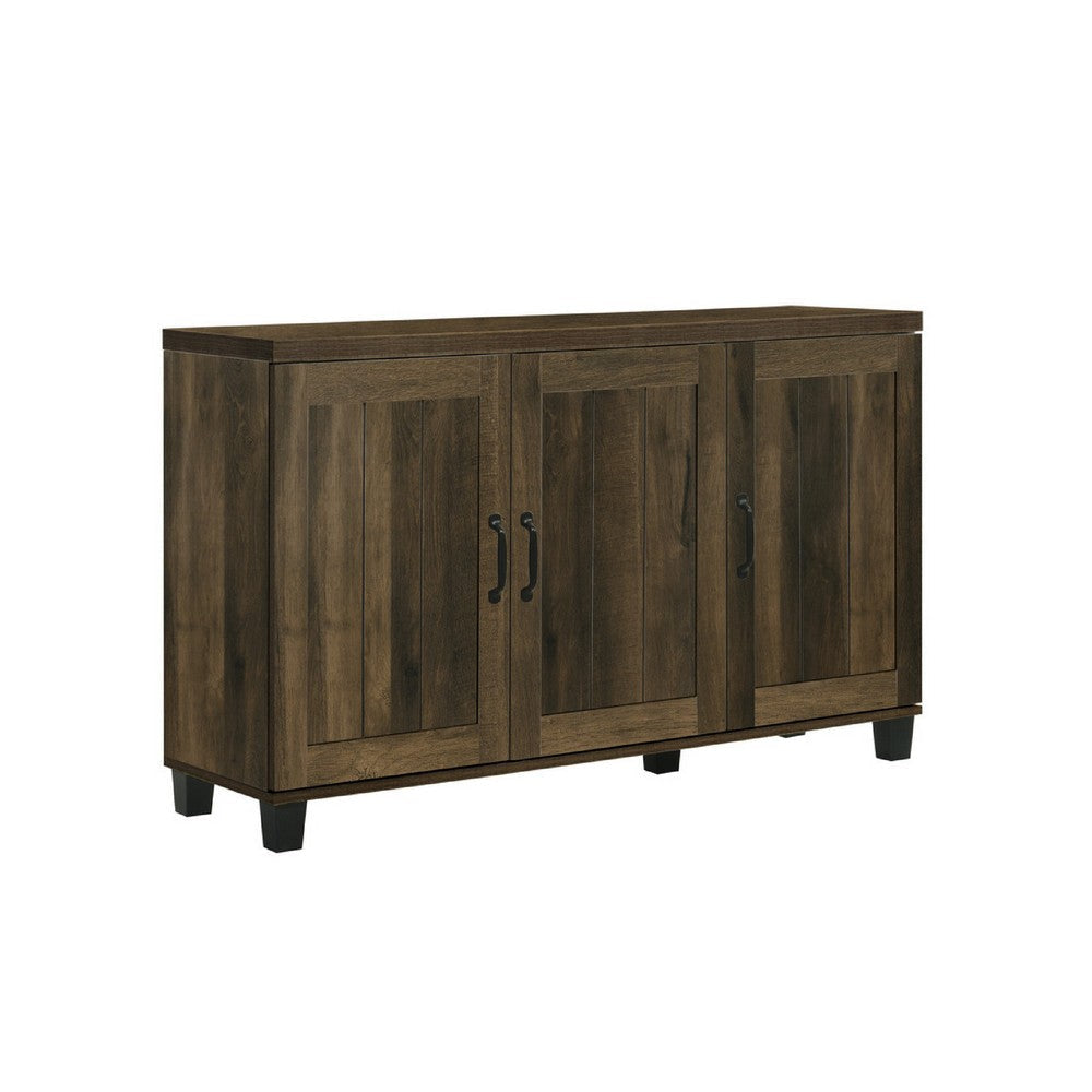 Elia Shoe Cabinet with 3 Doors and 6 Shelves | Dusty Oak Brown 45"