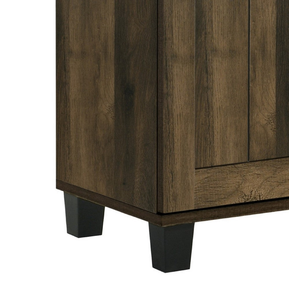 Elia Shoe Cabinet with 3 Doors and 6 Shelves | Dusty Oak Brown 45’’ BM335506