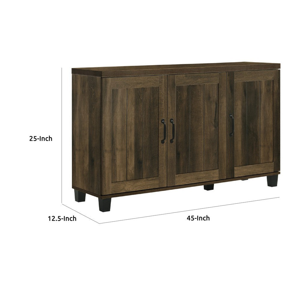 Elia Shoe Cabinet with 3 Doors and 6 Shelves | Dusty Oak Brown 45’’ BM335506