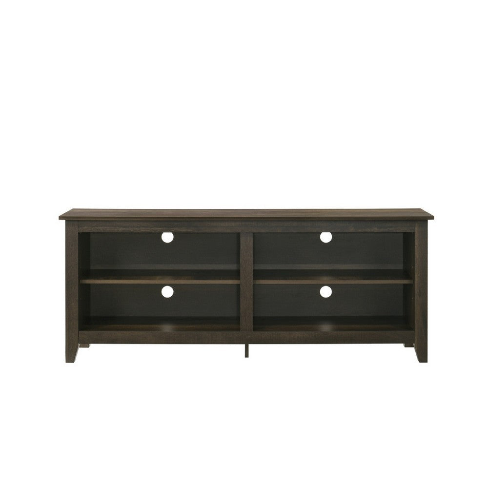Trove TV Stand Media Cabinet w Open Shelves | Dusty Oak Brown 58’’ BM335507