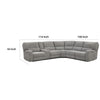 Tonie Power Recliner Sectional Sofa | Cupholders Gray Chenille 114’’ BM335508
