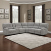Tonie Power Recliner Sectional Sofa | Cupholders Gray Chenille 114"