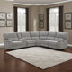 Tonie Power Recliner Sectional Sofa | Cupholders Gray Chenille 114"