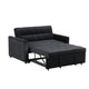 Marve Convertible Sleeper Loveseat | Side Pockets | Black Velvet 54’’ BM335516