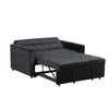 Marve Convertible Sleeper Loveseat | Side Pockets | Black Velvet 54’’ BM335516
