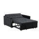 Marve Convertible Sleeper Loveseat | Side Pockets | Black Velvet 54’’ BM335516