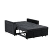 Marve Convertible Sleeper Loveseat | Side Pockets | Black Velvet 54’’ BM335516