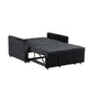 Marve Convertible Sleeper Loveseat | Side Pockets | Black Velvet 54’’ BM335516