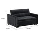 Marve Convertible Sleeper Loveseat | Side Pockets | Black Velvet 54’’ BM335516