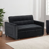 Marve Convertible Sleeper Loveseat | Side Pockets | Black Velvet 54"