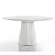 Bili 7pc Round Dining Table Set with 6 Beige Chairs | Black White Wood BM335518