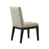 Bili 7pc Round Dining Table Set with 6 Beige Chairs | Black White Wood BM335518