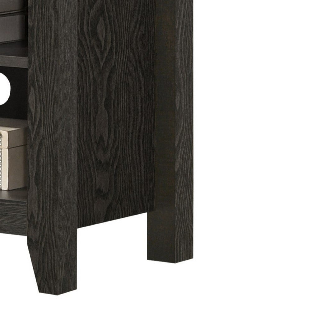 Nitto TV Stand Media Cabinet | Adjustable Open Shelf | Dark Gray 70’’ BM335522