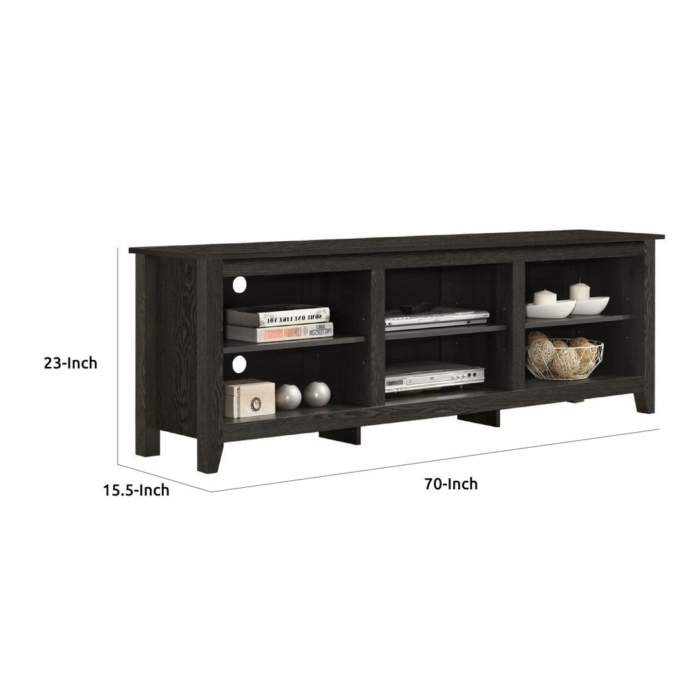 Nitto TV Stand Media Cabinet | Adjustable Open Shelf | Dark Gray 70’’ BM335522