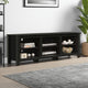Nitto TV Stand Media Cabinet | Adjustable Shelves | Black Wood 70"
