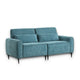 Tiu 2pc Sofa | Loveseat Set | 4 Pillows | Black Metal | Blue Chenille