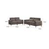 Tiu 2pc Sofa | Loveseat Set | 4 Pillows | Black Metal | Gray Chenille