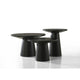 Bili 3pc Round Coffee | End and Console Table Set | Ebony Black Wood BM335528
