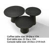Bili 3pc Round Coffee | End and Console Table Set | Ebony Black Wood BM335528
