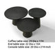 Bili 3pc Round Coffee | End and Console Table Set | Ebony Black Wood BM335528