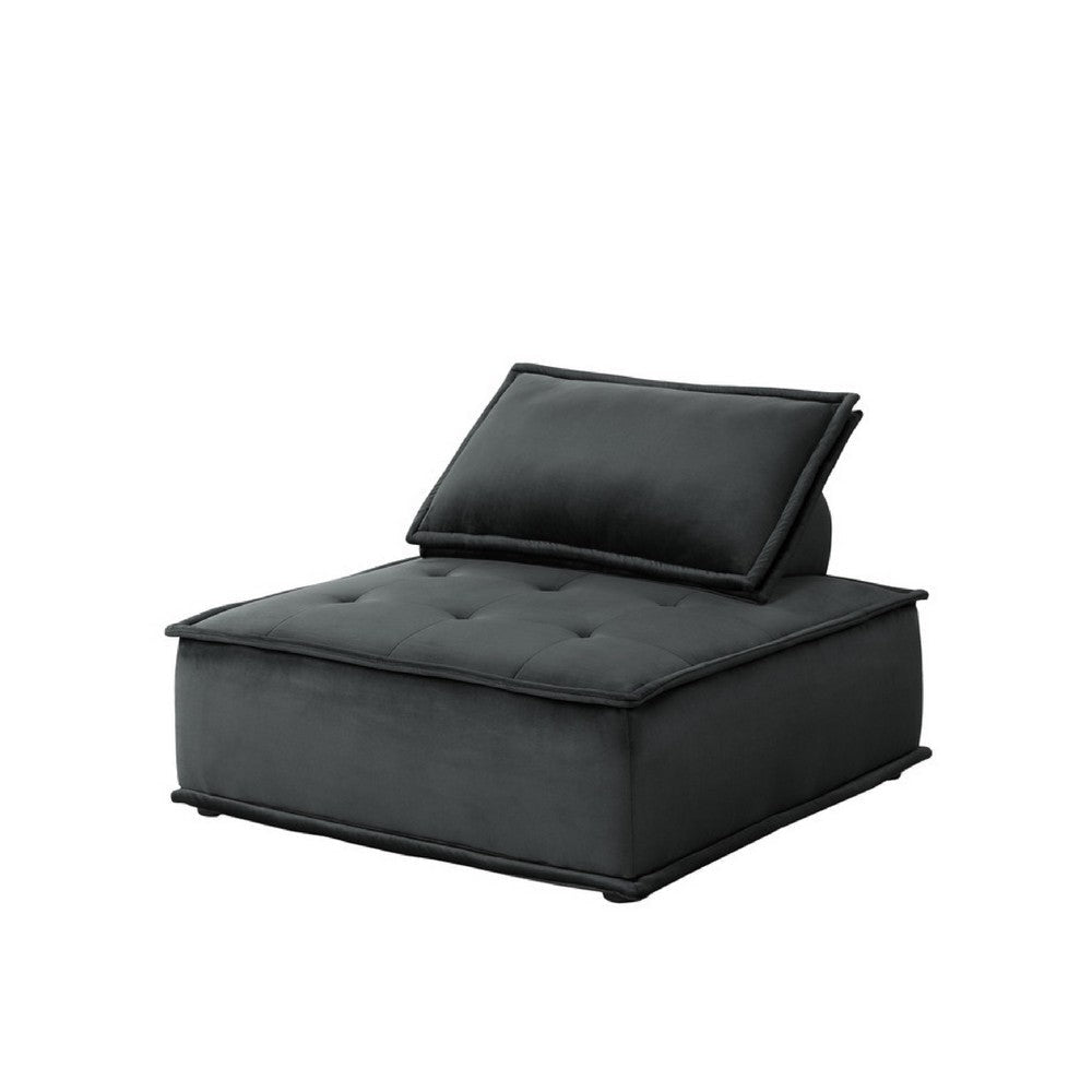 Alaya U Shaped Modular Sectional Sofa | Black Tufted Velvet | 160’’ BM335529