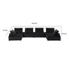 Alaya U Shaped Modular Sectional Sofa | Black Tufted Velvet | 160’’ BM335529