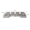 Alaya U Shaped Modular Sectional Sofa | Gray Tufted Velvet | 160’’