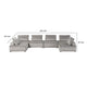 Alaya U Shaped Modular Sectional Sofa | Gray Tufted Velvet | 160’’