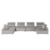 Alaya U Shaped Modular Sectional Sofa | Gray Tufted Velvet | 160"