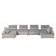 Alaya U Shaped Modular Sectional Sofa | Gray Tufted Velvet | 160"