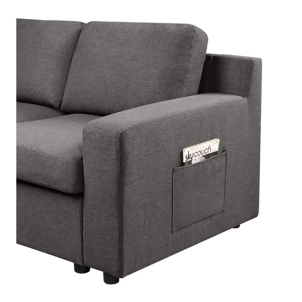 Cas Right Facing 7 Seater U Shaped Sectional Sofa Chaise | Gray Linen BM335542