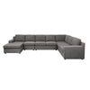 Cas Right Facing 7 Seater U Shaped Sectional Sofa Chaise | Gray Linen