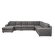 Cas Right Facing 7 Seater U Shaped Sectional Sofa Chaise | Gray Linen
