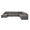 Cas Left Facing 7 Seater U Shaped Sectional Sofa Chaise | Gray Linen BM335543