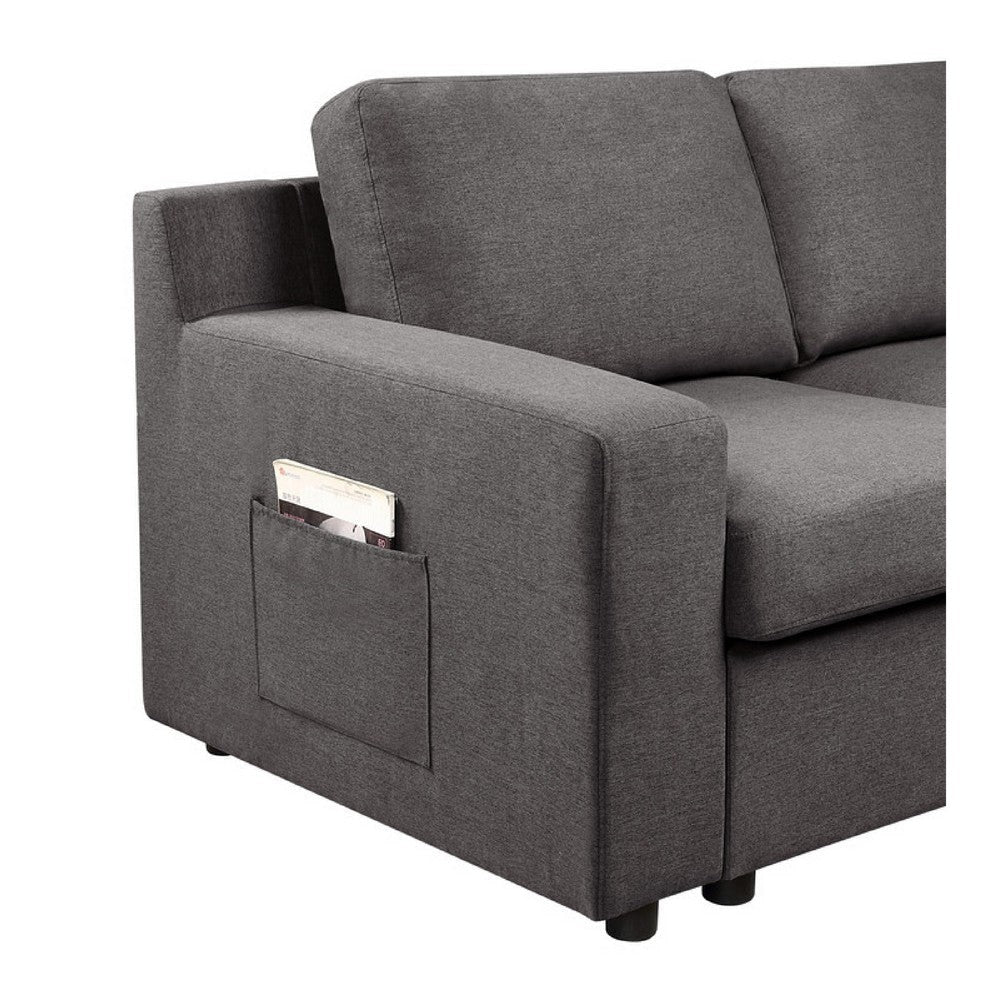 Cas Left Facing 7 Seater U Shaped Sectional Sofa Chaise | Gray Linen BM335543