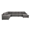 Cas Left Facing 7 Seater U Shaped Sectional Sofa Chaise | Gray Linen