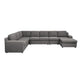 Cas Left Facing 7 Seater U Shaped Sectional Sofa Chaise | Gray Linen
