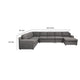Cas Left Facing 7 Seater U Shaped Sectional Sofa Chaise | Gray Linen BM335543