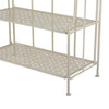 Modern Plant Stand with 3 Tier Shelves | Scrolled Floral White Metal BM335553